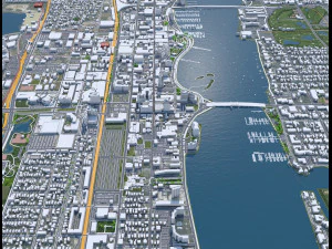 West Palm Beach city Florida USA 40km 3D Model