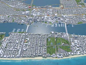 West Palm Beach city Florida USA 40km 3D Model