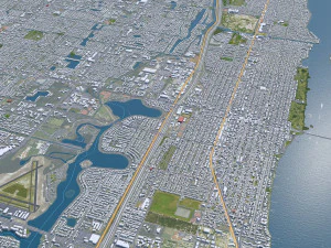 West Palm Beach city Florida USA 40km 3D Model