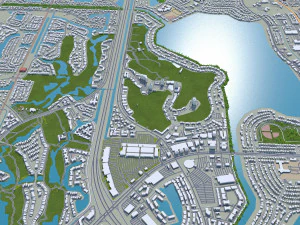 West Palm Beach city Florida USA 40km 3D Model