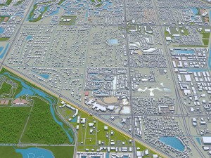 West Palm Beach city Florida USA 40km 3Dモデル