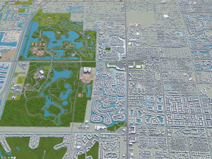 West Palm Beach city Florida USA 40km 3D Model