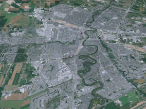 Winnipeg city Manitoba Canada 60km Modello 3D