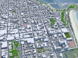 Wollongong city Australia 30km 3D Model