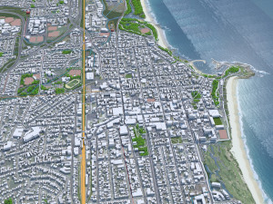 Wollongong city Australia 30km 3D Model
