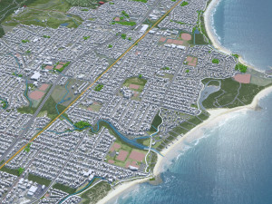 Wollongong city Australia 30km 3D Model