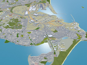 Wollongong city Australia 30km 3D Model