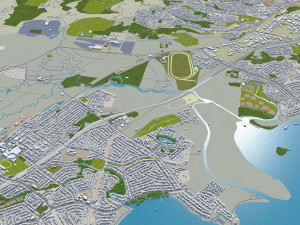 Wollongong city Australia 30km 3D Model