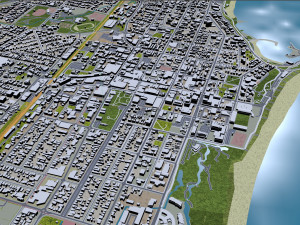 Wollongong city Australia 30km 3D Model