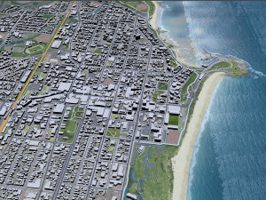 Wollongong city Australia 30km 3D Model