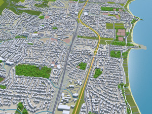 Wollongong city Australia 30km 3D Model