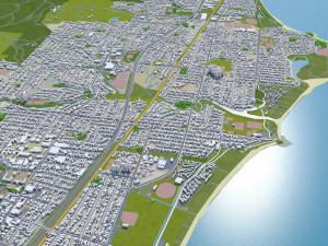Wollongong city Australia 30km 3D Model