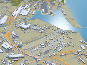 Wollongong city Australia 30km 3D Model