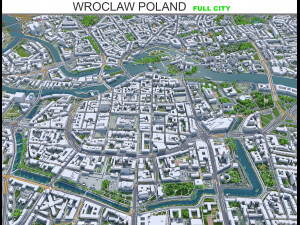 Wroclaw city Poland 50km 3D-Modell