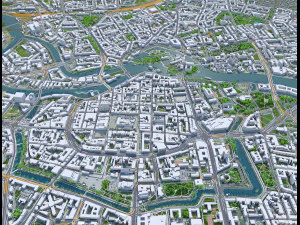 Wroclaw city Poland 50km 3D Model