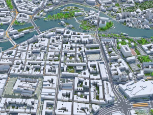 Wroclaw city Poland 50km 3D Model