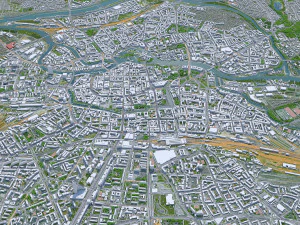 Wroclaw city Poland 50km 3D Model