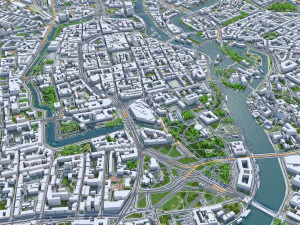 Wroclaw city Poland 50km 3D Model