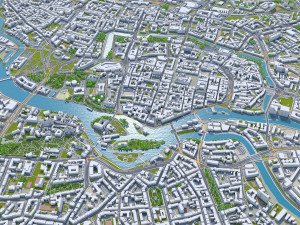 Wroclaw city Poland 50km 3D मॉडल