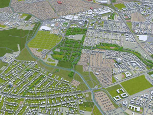 Wroclaw city Poland 50km 3D Model