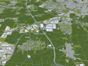 Wroclaw city Poland 50km 3D Model