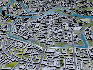 Wroclaw city Poland 50km 3D Model