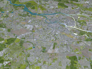 Wroclaw city Poland 50km 3D Model