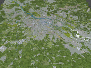 Wroclaw city Poland 50km 3D Model