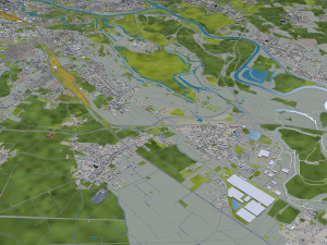 Wroclaw city Poland 50km 3D मॉडल