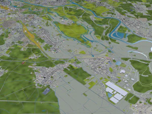 Wroclaw city Poland 50km 3D Model