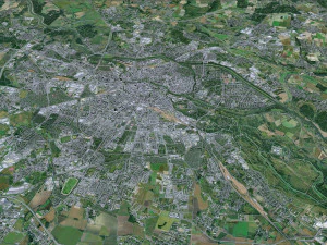 Wroclaw city Poland 50km 3D Model