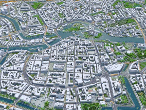 Wroclaw city Poland 50km 3D Model