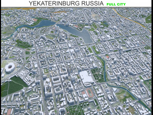 Yekaterinburg city Russia 70km 3D Model