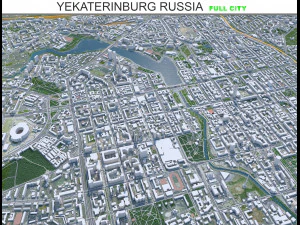 Місто Єкатеринбург Росія 70 км 3D Модель