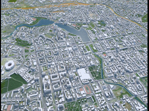 Yekaterinburg city Russia 70km 3D Model