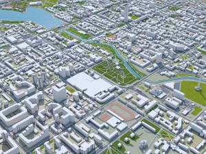 Yekaterinburg city Russia 70km 3D Model