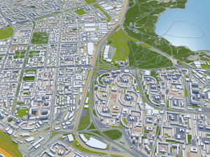 Yekaterinburg city Russia 70km 3D Model