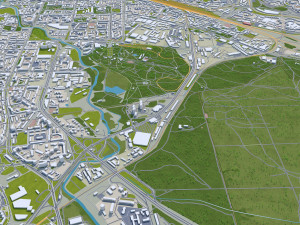Yekaterinburg city Russia 70km 3D Model