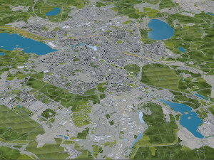 Yekaterinburg city Russia 70km 3D Model