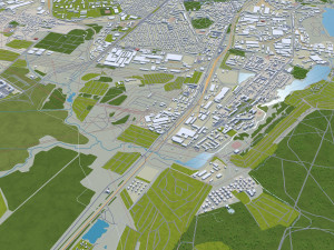 Yekaterinburg city Russia 70km 3D Model