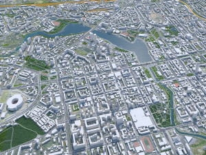 Yekaterinburg city Russia 70km 3D Model
