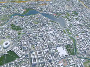 Citt&agrave; di Ekaterinburg Russia 70 km Modello 3D