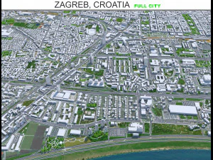 Zagrzeb miasto Chorwacja 60km Model 3D
