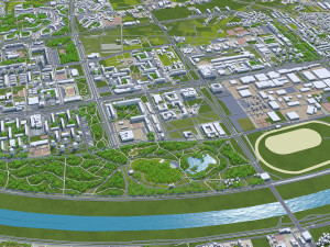 Zagreb city Croatia 60km 3D Model