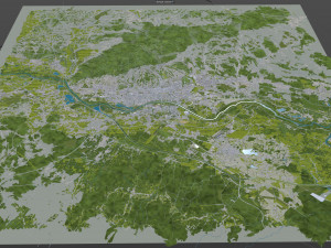 Zagreb city Croatia 60km 3D Model