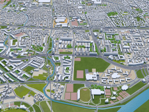 Zagreb city Croatia 60km 3D Model
