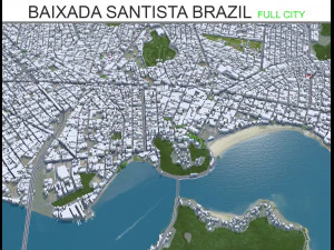 Baixada city Santista Brazil 150km 3D Model