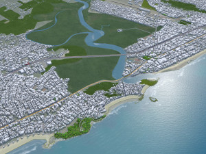 Baixada city Santista Brazil 150km 3D Модель