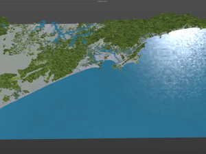 Baixada city Santista Brazil 150km 3D Model