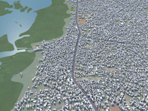 Abomey city Calavi Benin 10km 3D Model